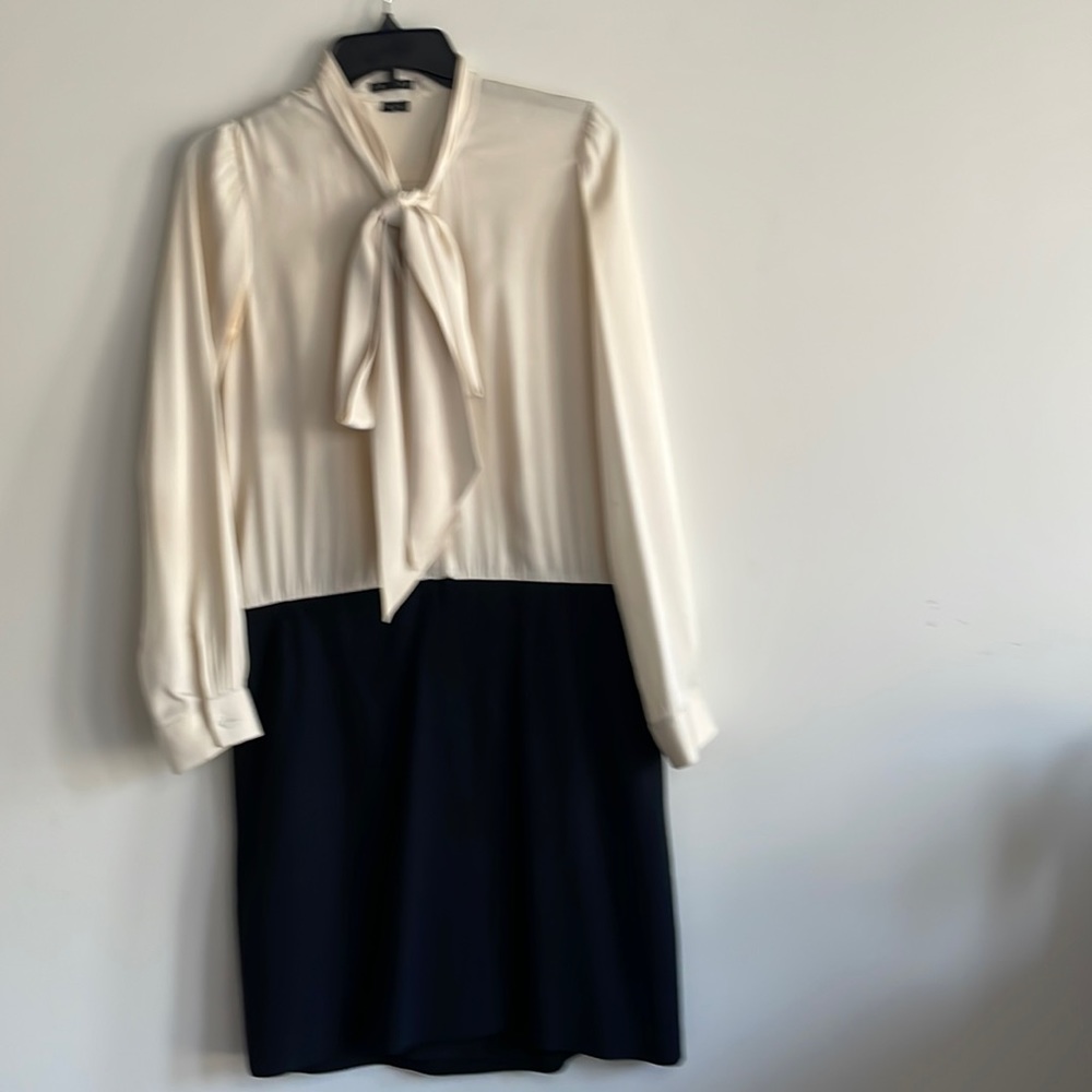 Theory silk bow tie dress